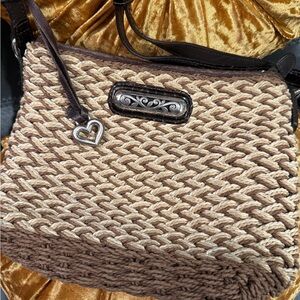 Authentic Brighton Brown and Tan Woven Shoulder Bag